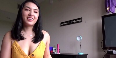 Big Breasted Asian Step Sister Massages Big Brother - Mina Moon - Family Therapy