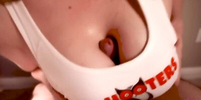 Hooters Waitress with Huge Tits Makes My Dream Come True