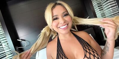 big booty instagram model alva jay gets a thick dick slammed in her holes
