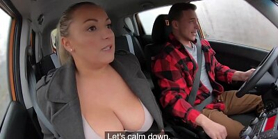 FakeDrivingSchool - Curvy instructor Crystal Swift has Big Natural Tits