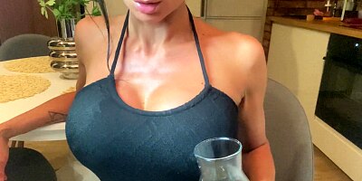 stockings tights, milf, big boobs, big fake tits, old,