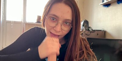 Sexy redhead neighbor saddled a guy