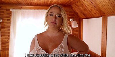 DEBT4k. Pregnant Seductress Took of Collectors Naivety