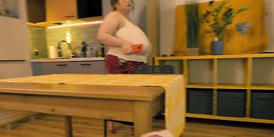 Stepmom noticed her stepson jerking off under the table and decided to help