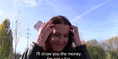 Public Agent - GIGANTIC BIG TITS amateur MILF spotted outdoors in the wild and talked into fucking